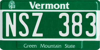 VT license plate NSZ383