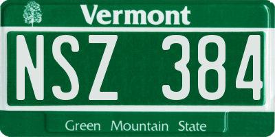 VT license plate NSZ384