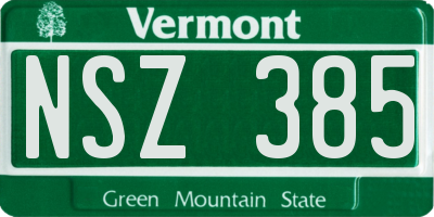 VT license plate NSZ385