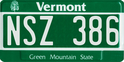 VT license plate NSZ386