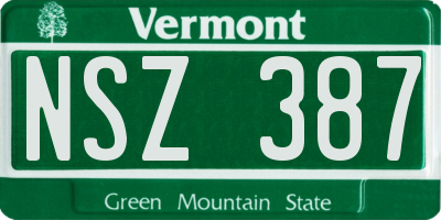 VT license plate NSZ387