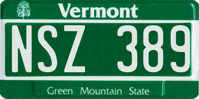 VT license plate NSZ389
