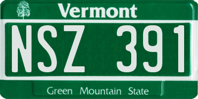 VT license plate NSZ391