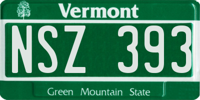 VT license plate NSZ393