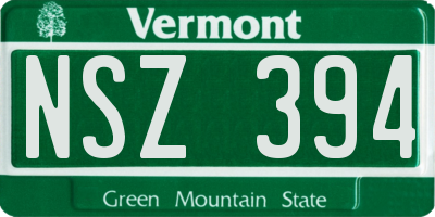 VT license plate NSZ394