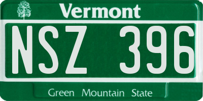 VT license plate NSZ396