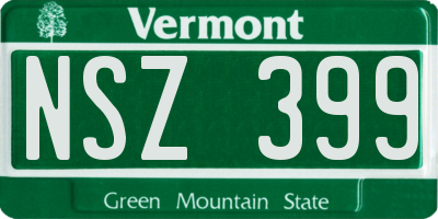 VT license plate NSZ399