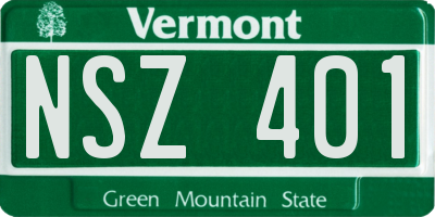 VT license plate NSZ401