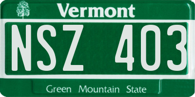 VT license plate NSZ403