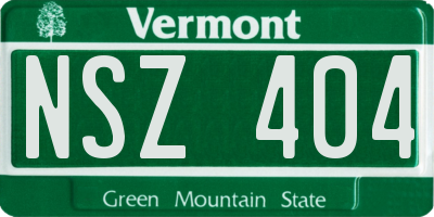 VT license plate NSZ404