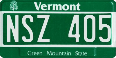 VT license plate NSZ405