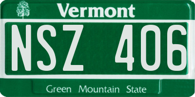 VT license plate NSZ406