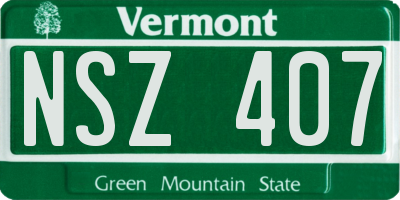 VT license plate NSZ407