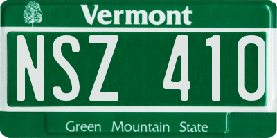 VT license plate NSZ410