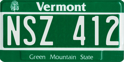 VT license plate NSZ412