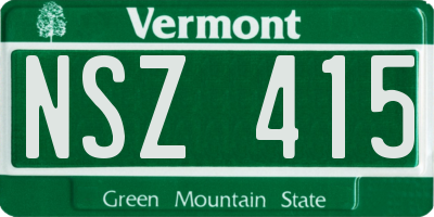 VT license plate NSZ415