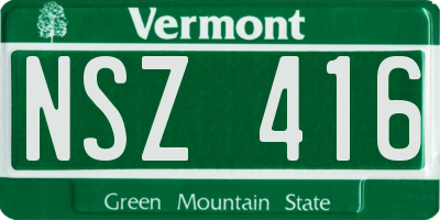 VT license plate NSZ416