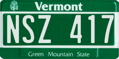 VT license plate NSZ417