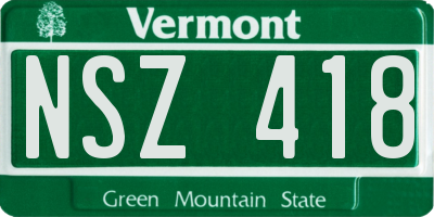 VT license plate NSZ418