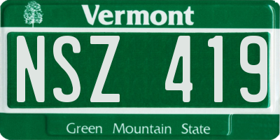 VT license plate NSZ419