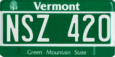 VT license plate NSZ420