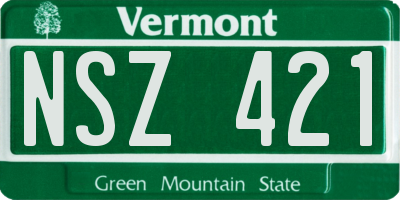 VT license plate NSZ421