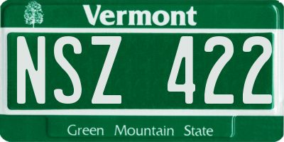 VT license plate NSZ422
