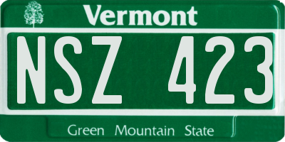 VT license plate NSZ423