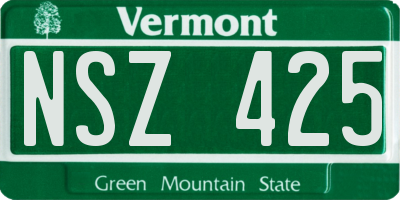 VT license plate NSZ425