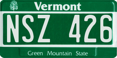 VT license plate NSZ426