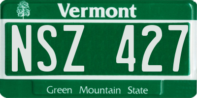 VT license plate NSZ427
