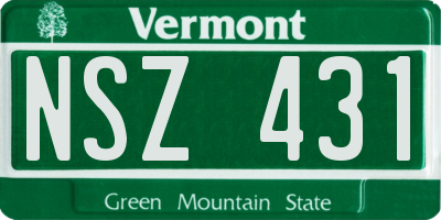 VT license plate NSZ431