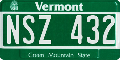 VT license plate NSZ432