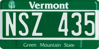 VT license plate NSZ435