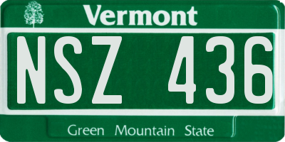 VT license plate NSZ436