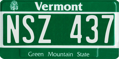 VT license plate NSZ437