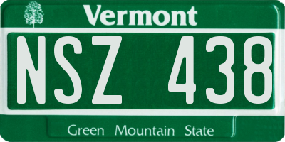 VT license plate NSZ438
