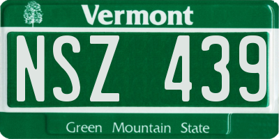 VT license plate NSZ439