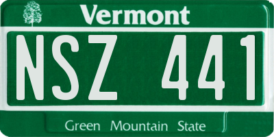 VT license plate NSZ441