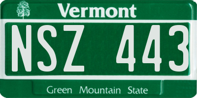 VT license plate NSZ443