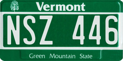 VT license plate NSZ446