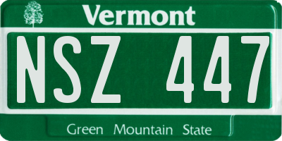 VT license plate NSZ447