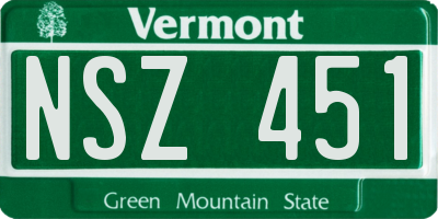 VT license plate NSZ451