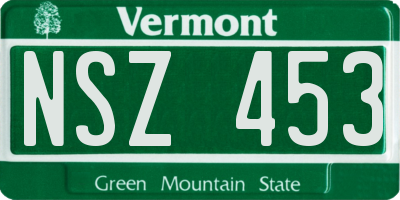 VT license plate NSZ453