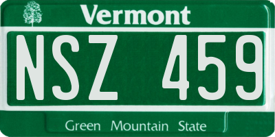 VT license plate NSZ459