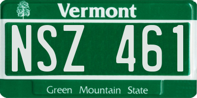 VT license plate NSZ461