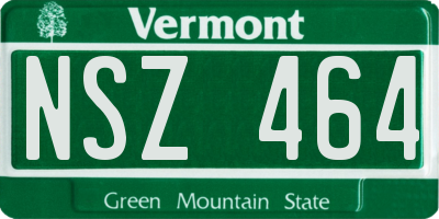 VT license plate NSZ464
