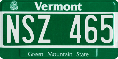VT license plate NSZ465