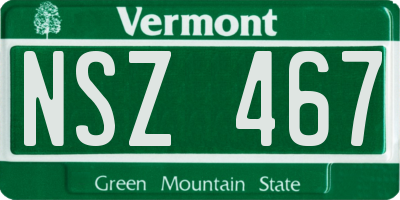 VT license plate NSZ467