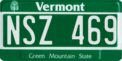 VT license plate NSZ469